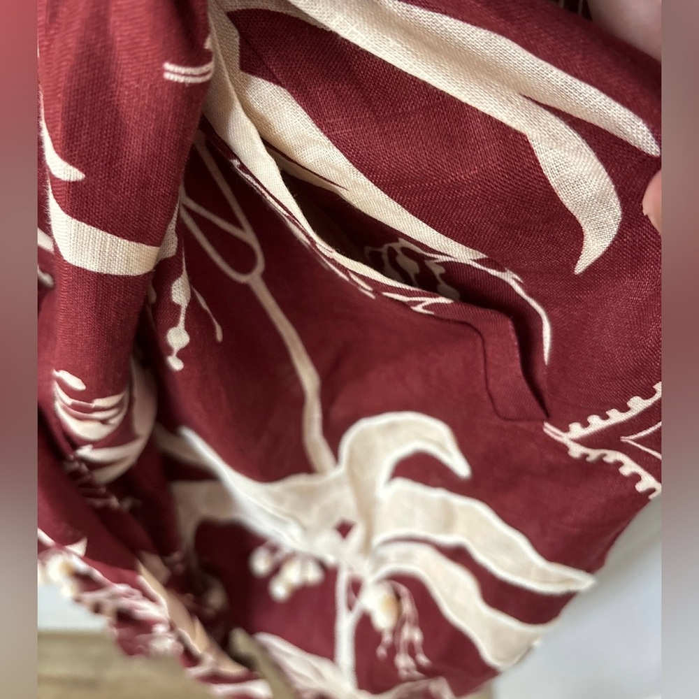 JOHANNA ORTIZ Colombian Tropical Cherry & Ecru Weaving Waves Midi Dress - Picture 14 of 16